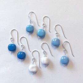 Ohrring T. Tombola, Set 4 Paar, Aqua, Silber