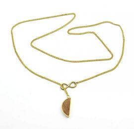Messingkette Lang, Mond mit Holz