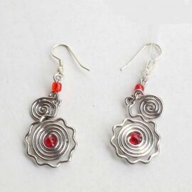 Ohrring Spirale Rot