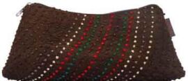 Rindentasche MILA PURSE Knot, Braun/Orange-Gr.