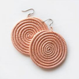 Sisal Ohrring Scheibe Large Blush