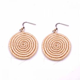 Sisal Ohrring Scheibe Small Tea