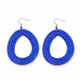 Sisal Ohrring Loop Blue