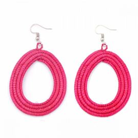 Sisal Ohrring Loop Pink