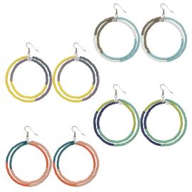 Color Block Hoop Ohrringe. 4er Set