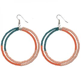 Color Block Hoop Ohrringe, Peach