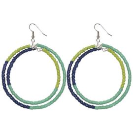 Color Block Hoop Ohrringe, Sage