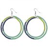 Color Block Hoop Ohrringe, Sage