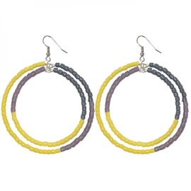 Color Block Hoop Ohrringe, Yellow