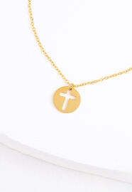 Carolyn Gold Cross Necklace