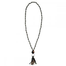 Kantha Necklace Noir Tassel