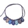 Tagua Kette, Keikosan Batik, Rauchblau
