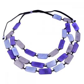 Tagua Necklace Paris, Blue