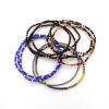 10 x Masai Bracelet, Kenia blau/schwarz/gold
