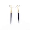 Messingohrring Fine Spike Horn, black