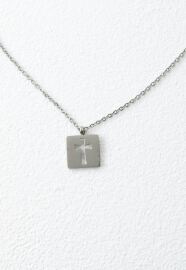 Axis Silver Cross Necklace