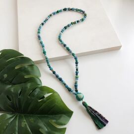 Kantha Tassel Waterlilies Necklace