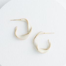 With a Twist Hoops in White