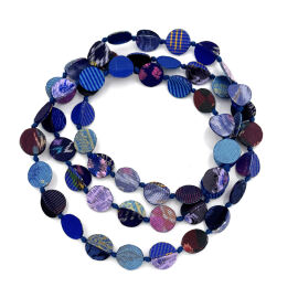 Seidenschmuck "Chip" Blau Mix