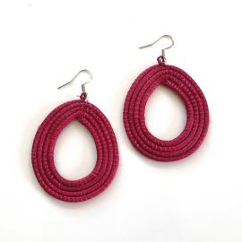 Sisal Ohrring Loop Red