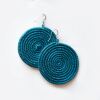 Sisal Ohrring Scheibe Large Petrol