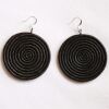 Sisal Ohrring Scheibe Large Black
