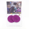 Sisal Ohrring Scheibe Large Raspberry