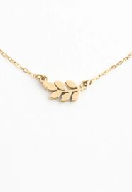Rowen Leaf Necklace in Gold