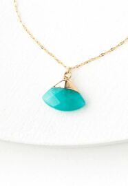 Fan Drop Necklace in Aqua