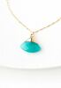 Fan Drop Necklace in Aqua