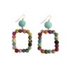 Kantha Earring, Dangling Square