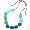 Tagua Kette Caro, Glanz Blau