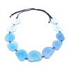 Tagua Kette Caro, Glanz Azur