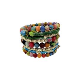 Kantha Towering Wrap  Bracelet