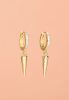 Golden Spike Paved Huggie Earrings