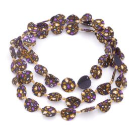 “Chip” Silk Jewelry, Brown/Lilac
