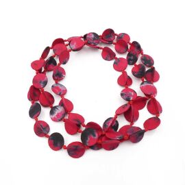 “Chip” Silk Jewelry, Red Batik