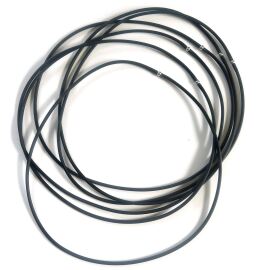 6 Kautschukbänder, 2,5 mm mit Steckverschluß