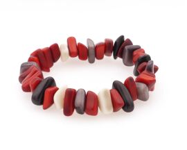 Tagua Armband Rakira, Rot Red/Grey