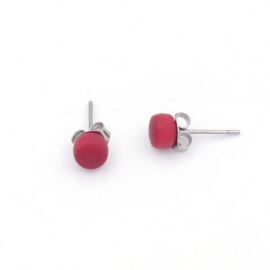 Tagua Ohrstecker TOPI 5 mm Rot