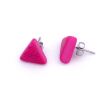 Tagua Earstuds, Triangle Fuchsia