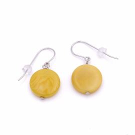 Tagua Earring Dottie  Yellow