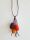 Necklace with 3 silk cocoons Orange/yellow/brown