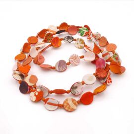 “Chip” Silk Jewelry, Orange/Colorful