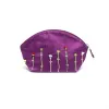 Cosmetic bag raw silk embroidered.