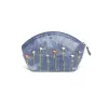 Cosmetic bag raw silk embroidered.