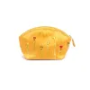 Cosmetic bag raw silk embroidered.