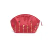 Cosmetic bag raw silk embroidered.