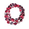 “Chip” Silk Jewelry, Red Grey Batik