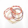10 x Masai Bracelets, rot/weiß/lila